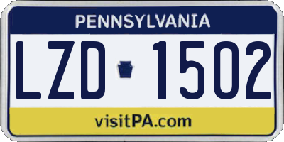 PA license plate LZD1502