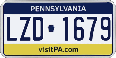 PA license plate LZD1679