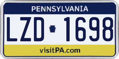 PA license plate LZD1698