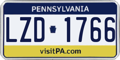 PA license plate LZD1766