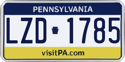 PA license plate LZD1785