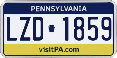 PA license plate LZD1859