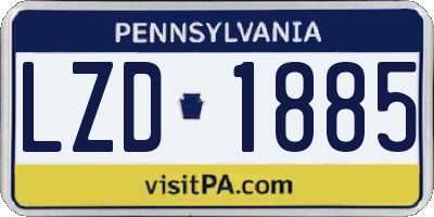 PA license plate LZD1885