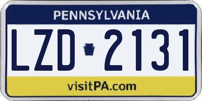 PA license plate LZD2131