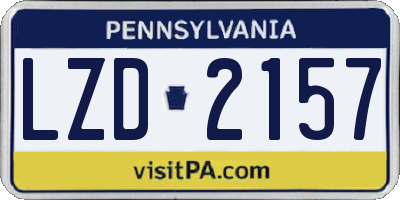 PA license plate LZD2157