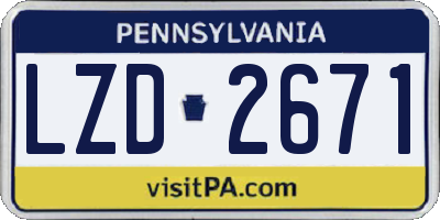 PA license plate LZD2671