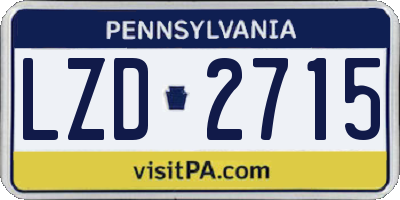 PA license plate LZD2715