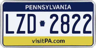 PA license plate LZD2822