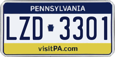 PA license plate LZD3301