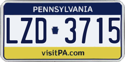PA license plate LZD3715