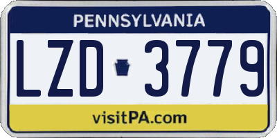 PA license plate LZD3779