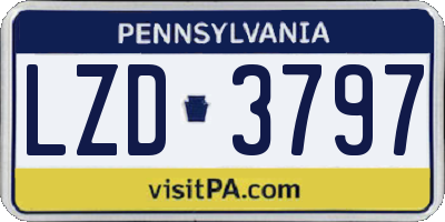 PA license plate LZD3797