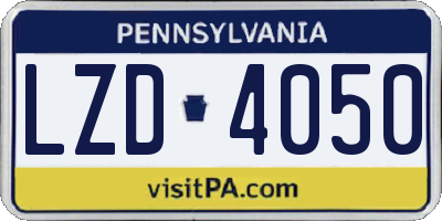 PA license plate LZD4050