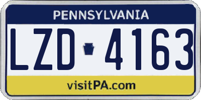 PA license plate LZD4163