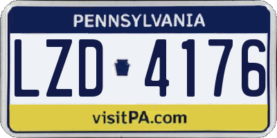PA license plate LZD4176