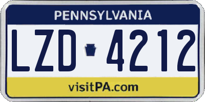 PA license plate LZD4212