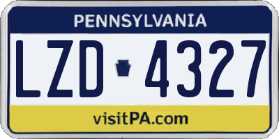 PA license plate LZD4327