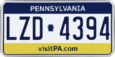 PA license plate LZD4394