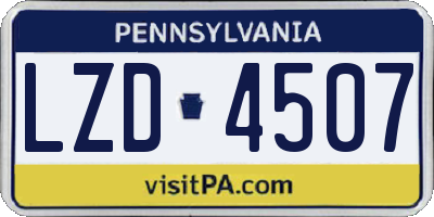 PA license plate LZD4507