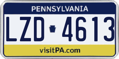 PA license plate LZD4613
