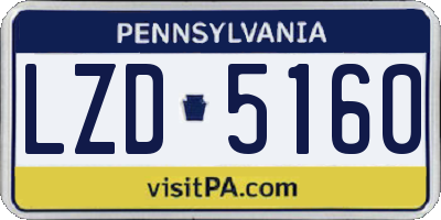 PA license plate LZD5160