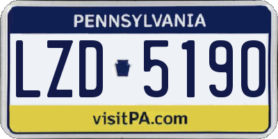 PA license plate LZD5190