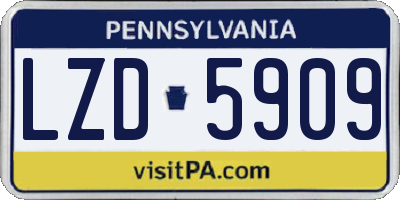 PA license plate LZD5909