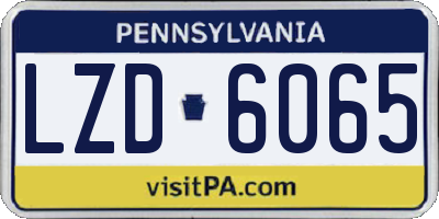 PA license plate LZD6065