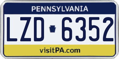 PA license plate LZD6352