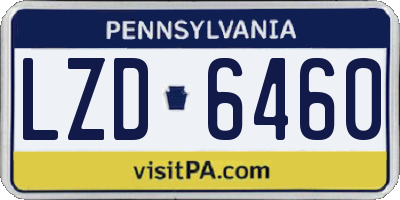 PA license plate LZD6460