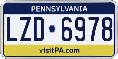 PA license plate LZD6978