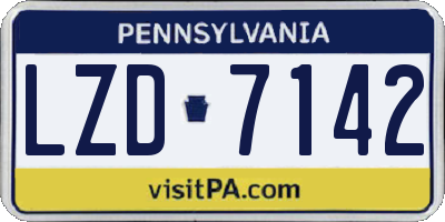 PA license plate LZD7142