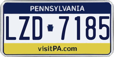 PA license plate LZD7185