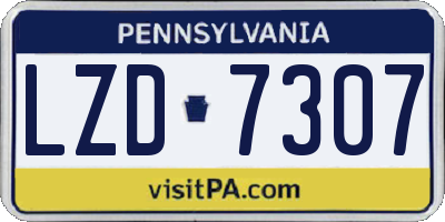 PA license plate LZD7307