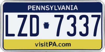 PA license plate LZD7337