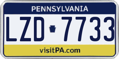 PA license plate LZD7733