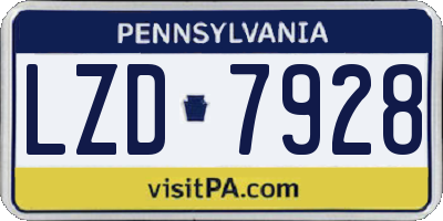 PA license plate LZD7928