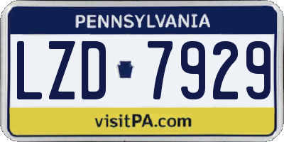 PA license plate LZD7929