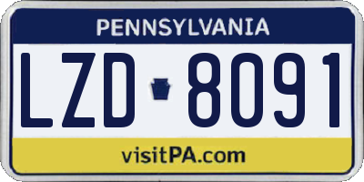 PA license plate LZD8091