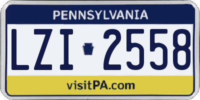 PA license plate LZI2558