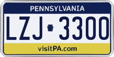 PA license plate LZJ3300