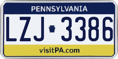 PA license plate LZJ3386