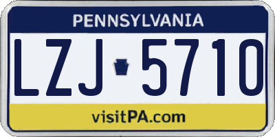 PA license plate LZJ5710