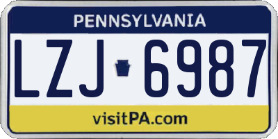 PA license plate LZJ6987
