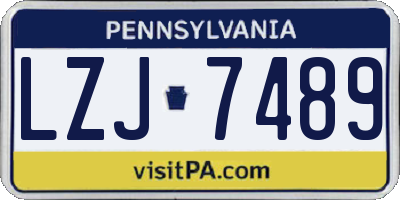 PA license plate LZJ7489
