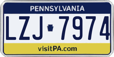 PA license plate LZJ7974