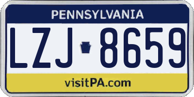 PA license plate LZJ8659