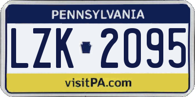 PA license plate LZK2095