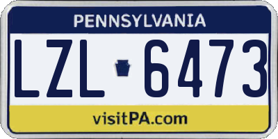 PA license plate LZL6473