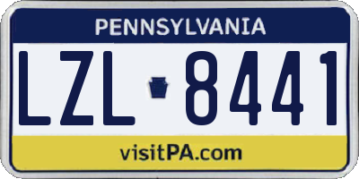 PA license plate LZL8441